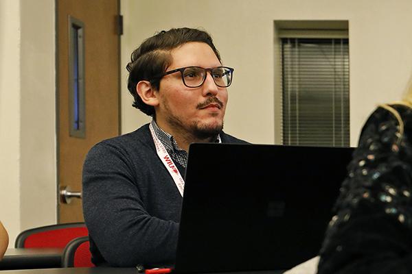 Student sits in classroom